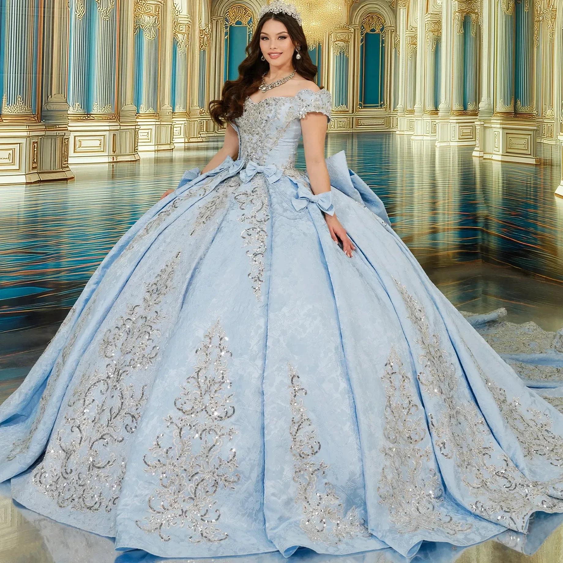 Model wearing a Princesa by Ariana Vara Quinceañera dresses