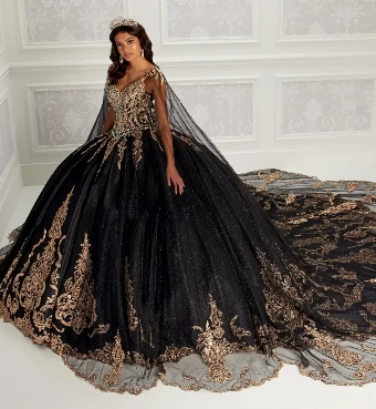 Princesa by Ariana Vara Style #PR22141 #7 Black/Gold thumbnail